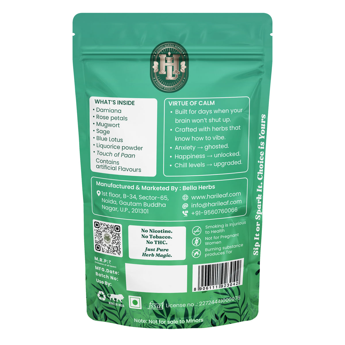 Calm Smoking Blend - Paan (Pouch)